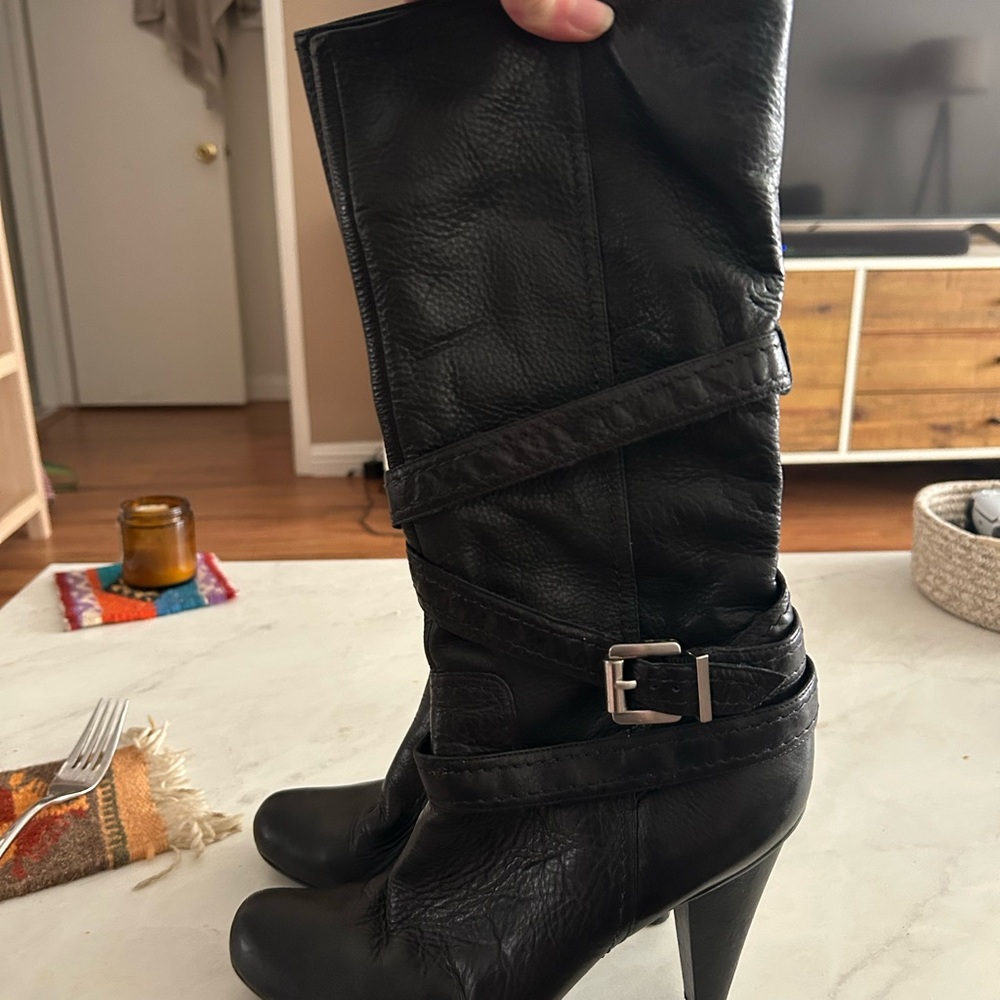 BCBGirls Black Heeled Boots Sleek and Sophisticated